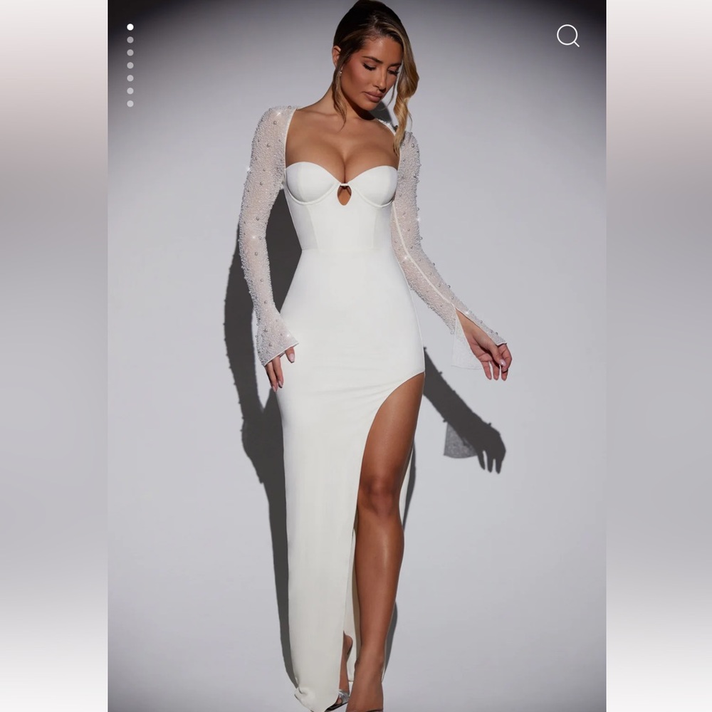 Oh Polly side split embellished maxi dress